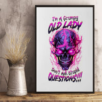 Lighting Skull Canvas Wall Art i'm A Grumpy Old Lady Don't Ask Stupid - Wonder Print Shop