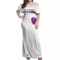 Lighting Skull Off Shoulder Maxi Dress i'm A Grumpy Old Lady Don't Ask Stupid - Wonder Print Shop