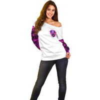 Lighting Skull Off Shoulder Sweater i'm A Grumpy Old Lady Don't Ask Stupid - Wonder Print Shop