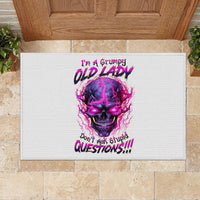 Lighting Skull Rubber Doormat i'm A Grumpy Old Lady Don't Ask Stupid - Wonder Print Shop