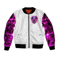 Lighting Skull Sleeve Zip Bomber Jacket i'm A Grumpy Old Lady Don't Ask Stupid - Wonder Print Shop