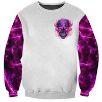 Lighting Skull Sweatshirt i'm A Grumpy Old Lady Don't Ask Stupid - Wonder Print Shop