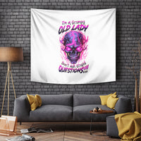Lighting Skull Tapestry i'm A Grumpy Old Lady Don't Ask Stupid - Wonder Print Shop