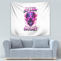 Lighting Skull Tapestry i'm A Grumpy Old Lady Don't Ask Stupid - Wonder Print Shop