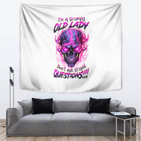 Lighting Skull Tapestry i'm A Grumpy Old Lady Don't Ask Stupid - Wonder Print Shop