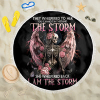 Angel Skull Beach Blanket She Whispered Back Iam The Storm - Wonder Print Shop