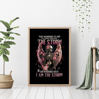 Angel Skull Canvas Wall Art She Whispered Back Iam The Storm - Wonder Print Shop