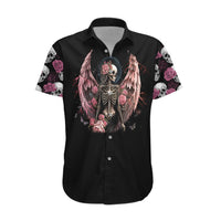 Angel Skull Hawaiian Shirt She Whispered Back Iam The Storm - Wonder Print Shop