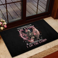 Angel Skull Rubber Doormat She Whispered Back Iam The Storm - Wonder Print Shop