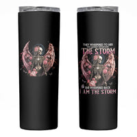 Angel Skull Skinny Tumbler She Whispered Back Iam The Storm - Wonder Print Shop