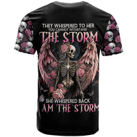 Angel Skull T Shirt She Whispered Back Iam The Storm - Wonder Print Shop