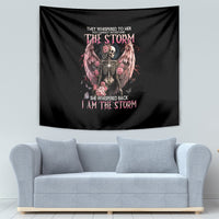Angel Skull Tapestry She Whispered Back Iam The Storm - Wonder Print Shop