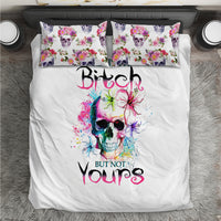 Watercolor Skull Bedding Set Yes I'm Bitch But Not Your - Wonder Print Shop