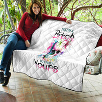 Watercolor Skull Quilt Yes I'm Bitch But Not Your - Wonder Print Shop