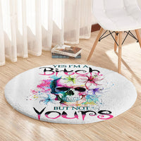 watercolor-skull-round-carpet-yes-im-bitch-but-not-your