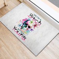 Watercolor Skull Rubber Doormat Yes I'm Bitch But Not Your - Wonder Print Shop