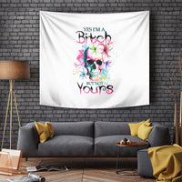 Watercolor Skull Tapestry Yes I'm Bitch But Not Your - Wonder Print Shop