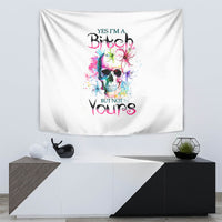 Watercolor Skull Tapestry Yes I'm Bitch But Not Your - Wonder Print Shop