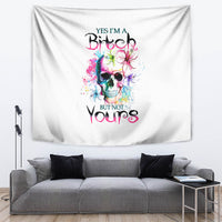 Watercolor Skull Tapestry Yes I'm Bitch But Not Your - Wonder Print Shop