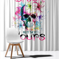 Watercolor Skull Window Curtain Yes I'm Bitch But Not Your - Wonder Print Shop