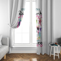 Watercolor Skull Window Curtain Yes I'm Bitch But Not Your - Wonder Print Shop