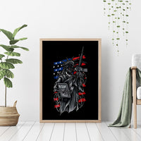 American Skull Canvas Wall Art In Gun We Trust - Wonder Print Shop