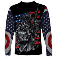 American Skull Long Sleeve Shirt In Gun We Trust - Wonder Print Shop