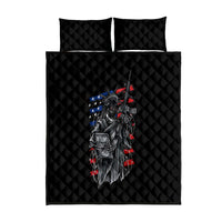 American Skull Quilt Bed Set In Gun We Trust - Wonder Print Shop