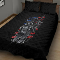 American Skull Quilt Bed Set In Gun We Trust - Wonder Print Shop
