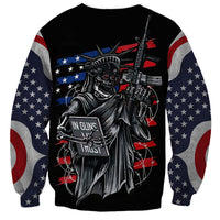 American Skull Sweatshirt In Gun We Trust - Wonder Print Shop