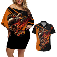 Wings Skull Couples Matching Off Shoulder Short Dress and Hawaiian Shirt Kill Them All - Wonder Print Shop