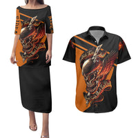 Wings Skull Couples Matching Puletasi Dress and Hawaiian Shirt Kill Them All - Wonder Print Shop