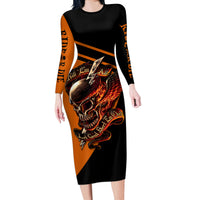 Wings Skull Long Sleeve Bodycon Dress Kill Them All - Wonder Print Shop