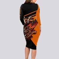 Wings Skull Long Sleeve Bodycon Dress Kill Them All - Wonder Print Shop