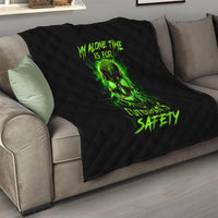 Flame Skull Quilt My Alone TIme Is For Everyone Safe - Wonder Print Shop