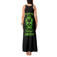 Flame Skull Tank Maxi Dress My Alone TIme Is For Everyone Safe - Wonder Print Shop