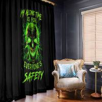 Flame Skull Window Curtain My Alone TIme Is For Everyone Safe - Wonder Print Shop