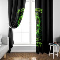 Flame Skull Window Curtain My Alone TIme Is For Everyone Safe - Wonder Print Shop