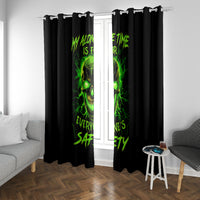 Flame Skull Window Curtain My Alone TIme Is For Everyone Safe - Wonder Print Shop