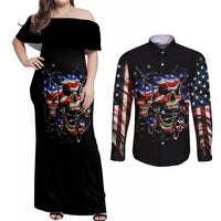 American Skull Couples Matching Off Shoulder Maxi Dress and Long Sleeve Button Shirts Nice To Meet You Im The Coach - Wonder Print Shop