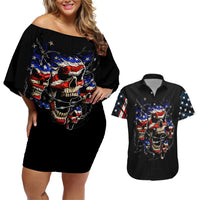 American Skull Couples Matching Off Shoulder Short Dress and Hawaiian Shirt Nice To Meet You Im The Coach - Wonder Print Shop