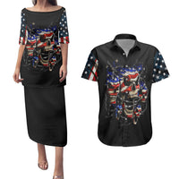 American Skull Couples Matching Puletasi Dress and Hawaiian Shirt Nice To Meet You Im The Coach - Wonder Print Shop
