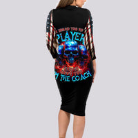 American Skull Long Sleeve Bodycon Dress Nice To Meet You Im The Coach - Wonder Print Shop