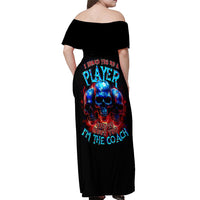 American Skull Off Shoulder Maxi Dress Nice To Meet You Im The Coach - Wonder Print Shop
