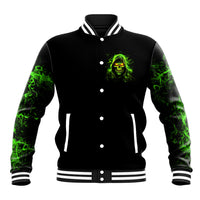 Thunder Skull Baseball Jacket Satan Still Has A Restrainning Order Against Me - Wonder Print Shop