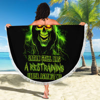Thunder Skull Beach Blanket Satan Still Has A Restrainning Order Against Me - Wonder Print Shop