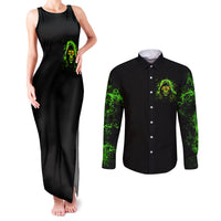 Thunder Skull Couples Matching Tank Maxi Dress and Long Sleeve Button Shirts Satan Still Has A Restrainning Order Against Me - Wonder Print Shop