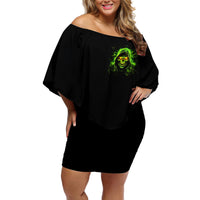Thunder Skull Off Shoulder Short Dress Satan Still Has A Restrainning Order Against Me - Wonder Print Shop