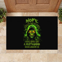 Thunder Skull Rubber Doormat Satan Still Has A Restrainning Order Against Me - Wonder Print Shop