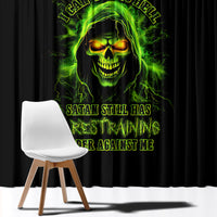 Thunder Skull Window Curtain Satan Still Has A Restrainning Order Against Me - Wonder Print Shop